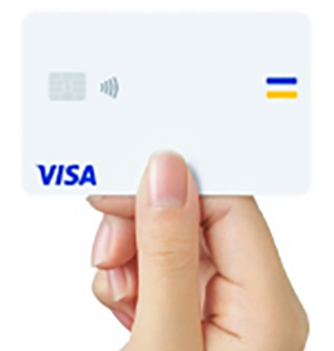 Visaのタッチ決済に対応しているカードのサンプル。