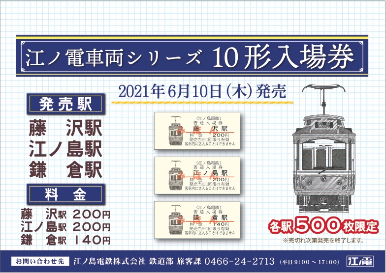 江ノ電車両シリーズ入場券10形の発売について 6 18 10 00現在 江ノ島電鉄株式会社 江ノ電車両シリーズ入場券10形の発売について 6 18 10 00現在 江ノ島電鉄株式会社